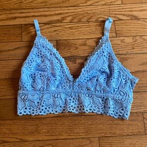 AERIE LIGHT BLUE ADJUSTABLE LACE BRALET